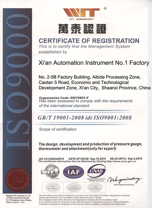 ISO9001 Certificate 