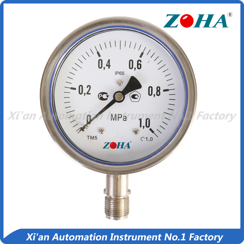 Stainless Steel Pressure Gauge--Bottom Mounting