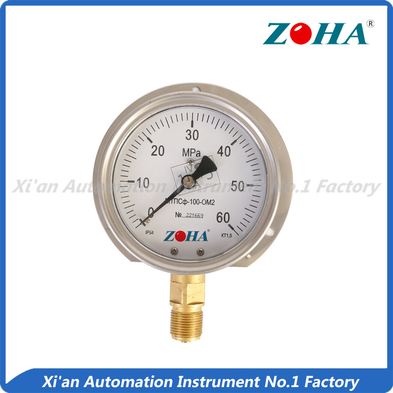 Shock Resistance Pressure Gauge--Bottom Panel Mounting