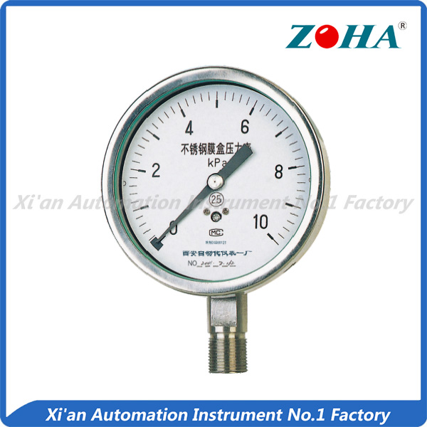 stainless steel capsule pressure gauge